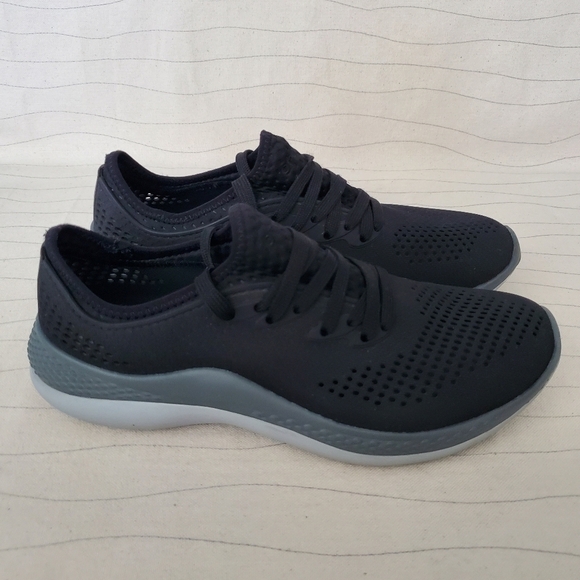 Crocs Womens LiteRide 360 Pacer Black Slate Gray Shoes 206705 Size 8 - Picture 1 of 10
